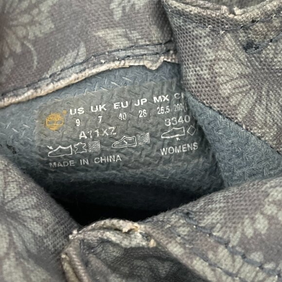 Timberland Earthkeepers Canvas Fold-Down Boots Rare Wheat Floral Size 9 - Picture 16 of 16